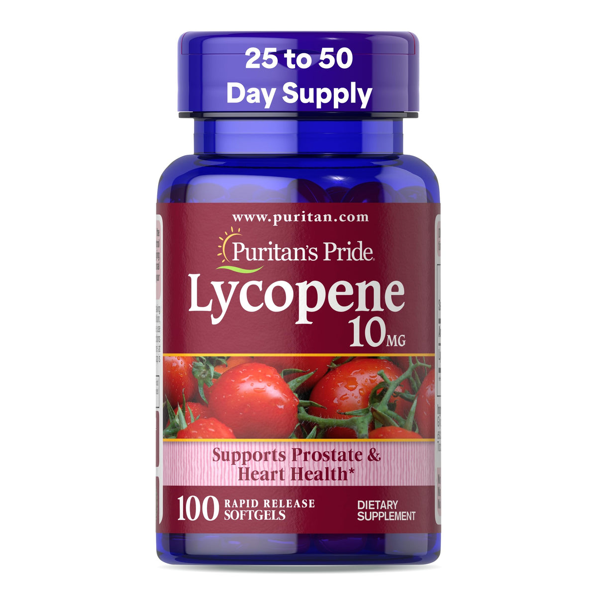 Puritan's Pride Lycopene 10mg softgels bottle—antioxidant support for daily wellness.