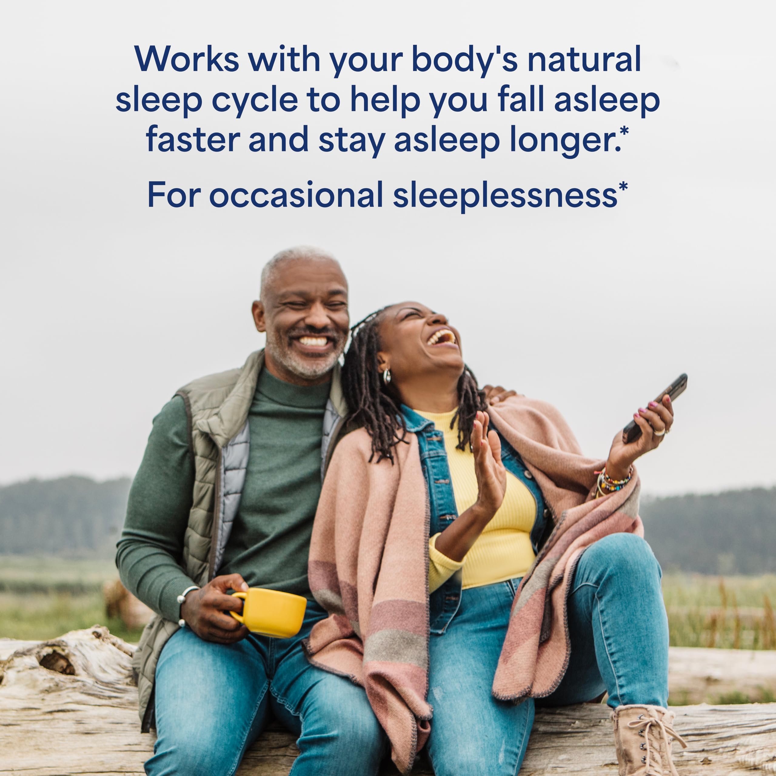 Puritan's Pride melatonin bottle on nightstand supports a consistent circadian rhythm