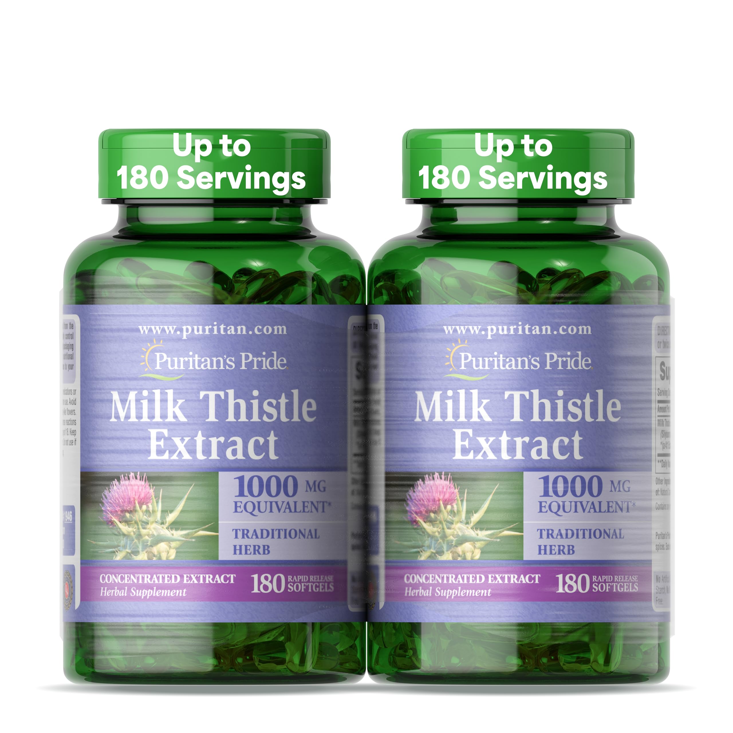 Puritan's Pride Milk Thistle bottle front for liver support.