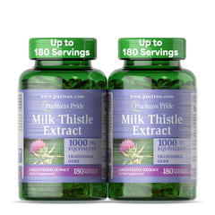 Puritan's Pride Milk Thistle bottle front for liver support.