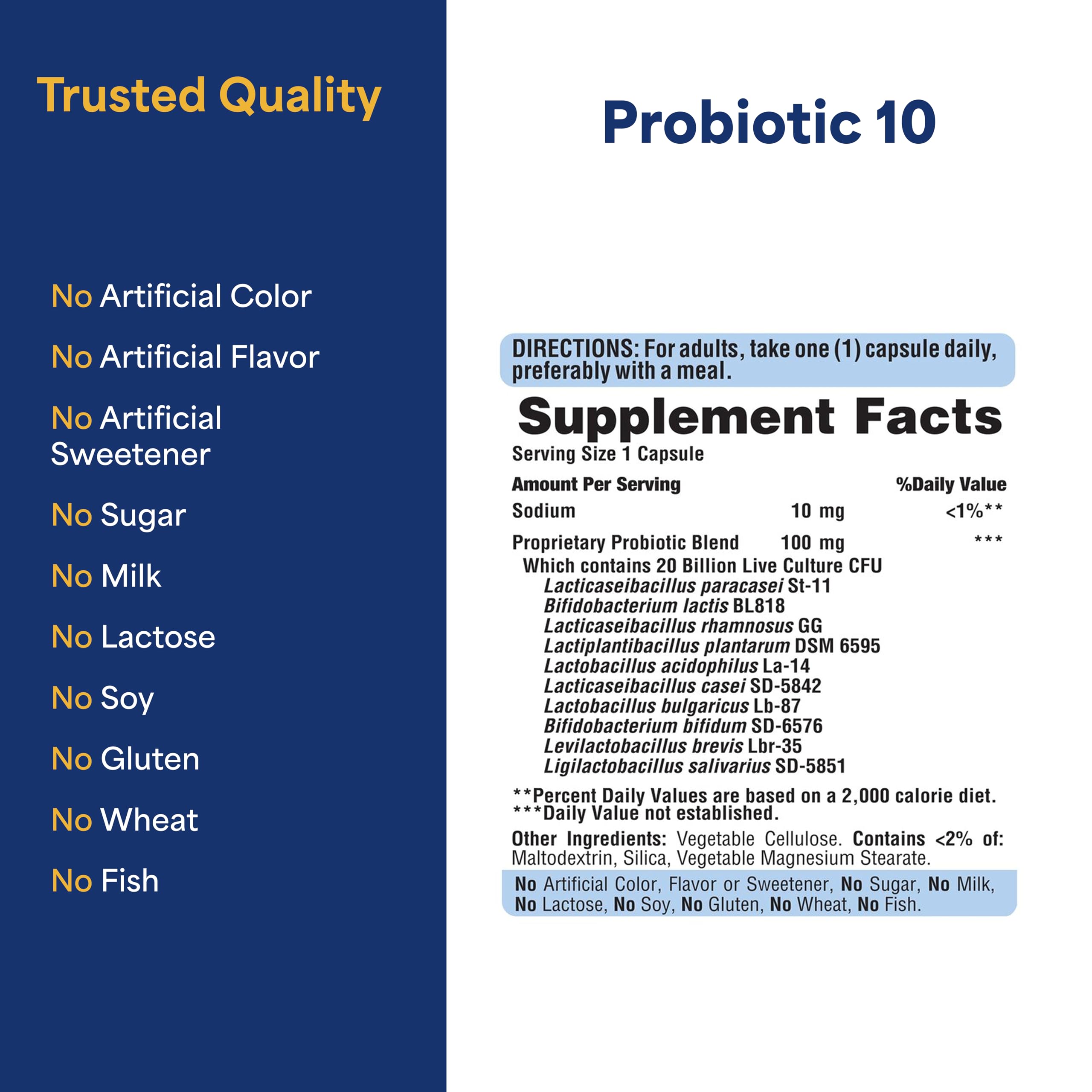 Puritan's Pride Probiotic 10 digestive health illustration.
