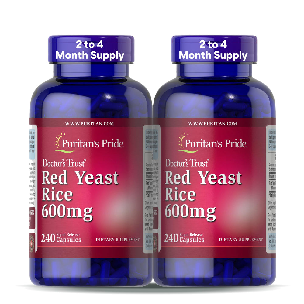 Puritan's Pride Red Yeast Rice 600mg bottle for daily wellness