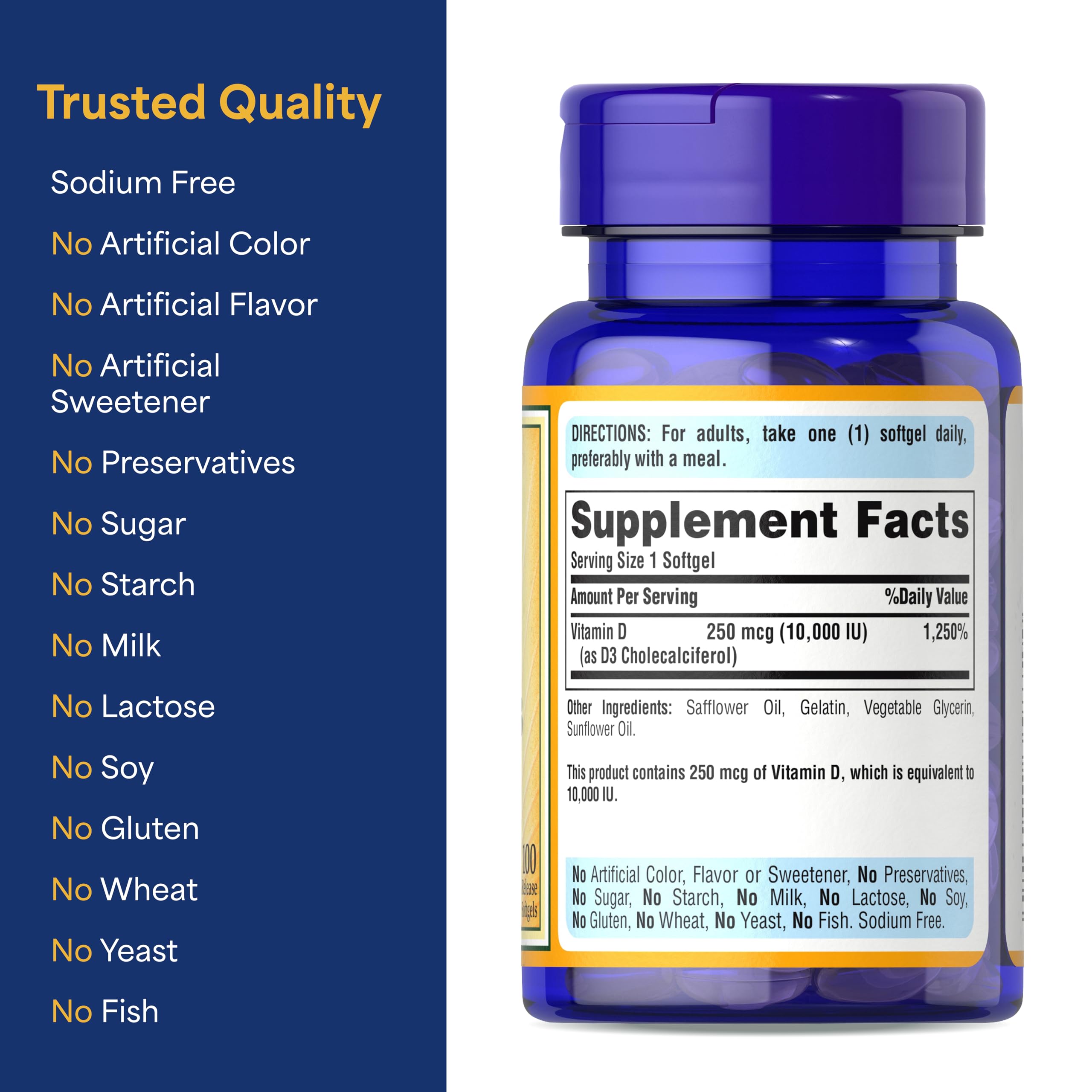 Up-close texture of Puritan's Pride Sunvite softgels emphasizing rapid release design