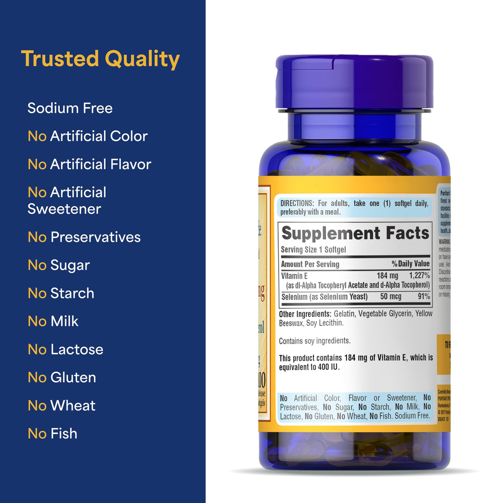 Puritan's Pride three-month supply softgels in a clear bottle