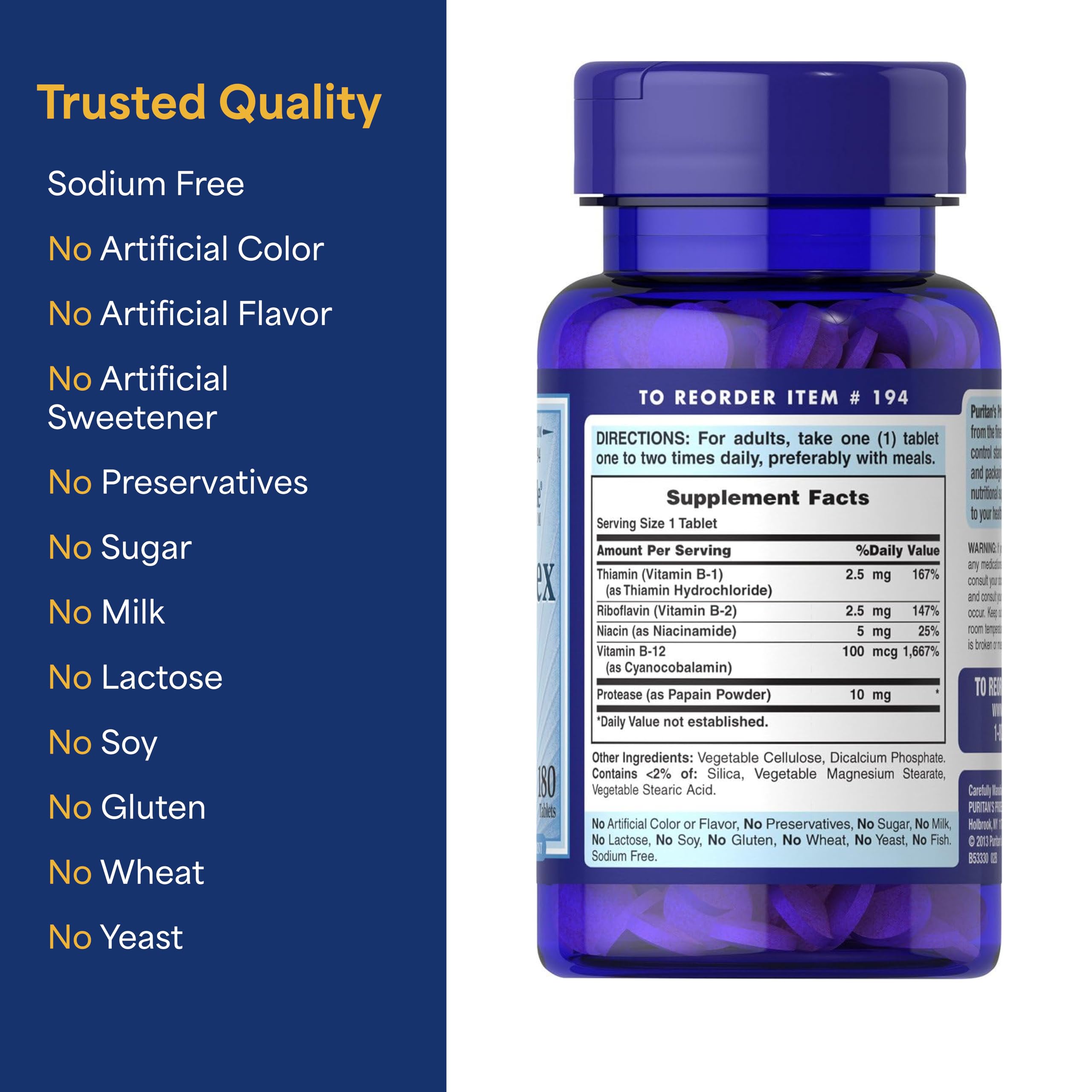 Puritan's Pride Vegetarian formula packaging for plant-based wellness.