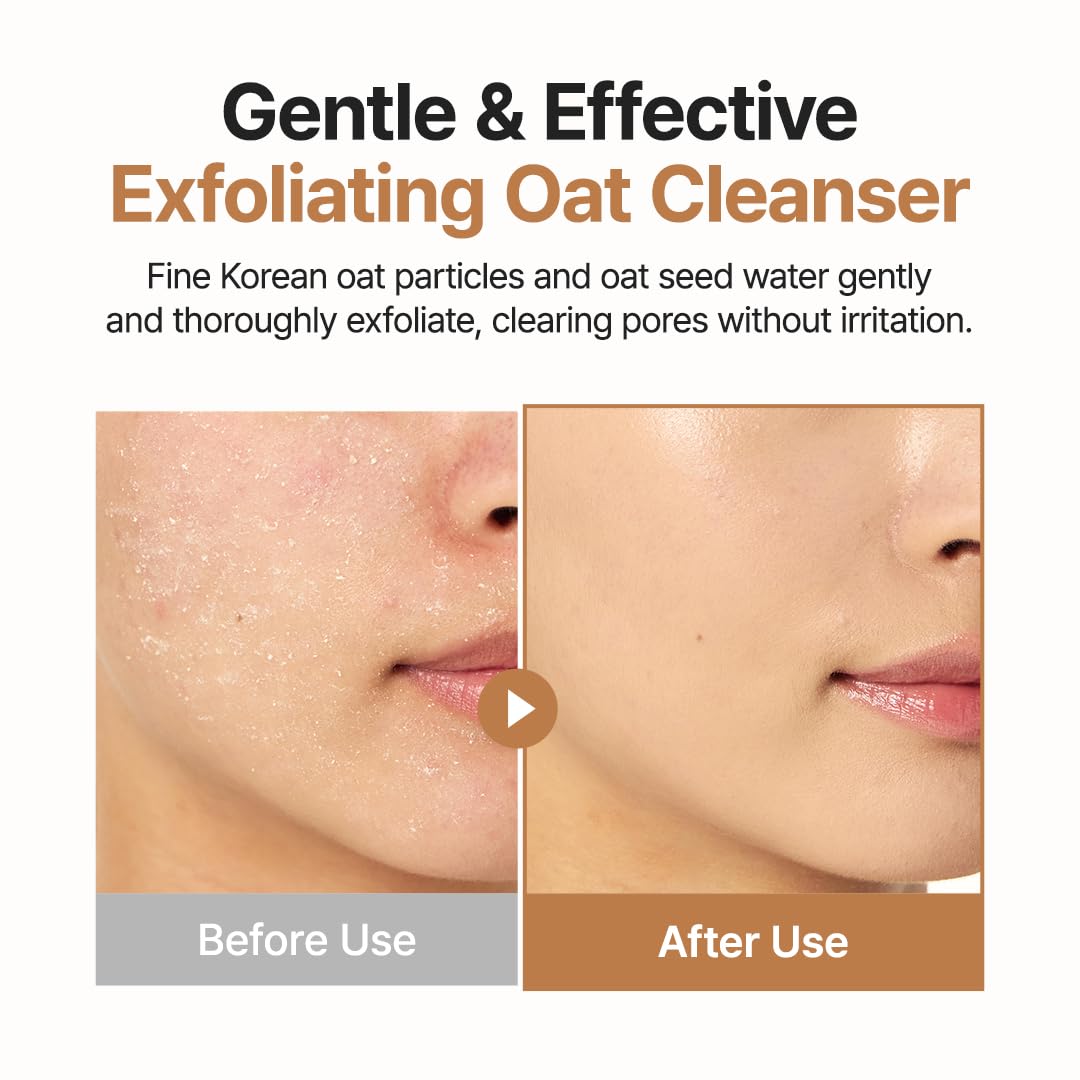 Purito Oat Exfoliating Polish texture close-up; fine oat particles provide mild polishing.