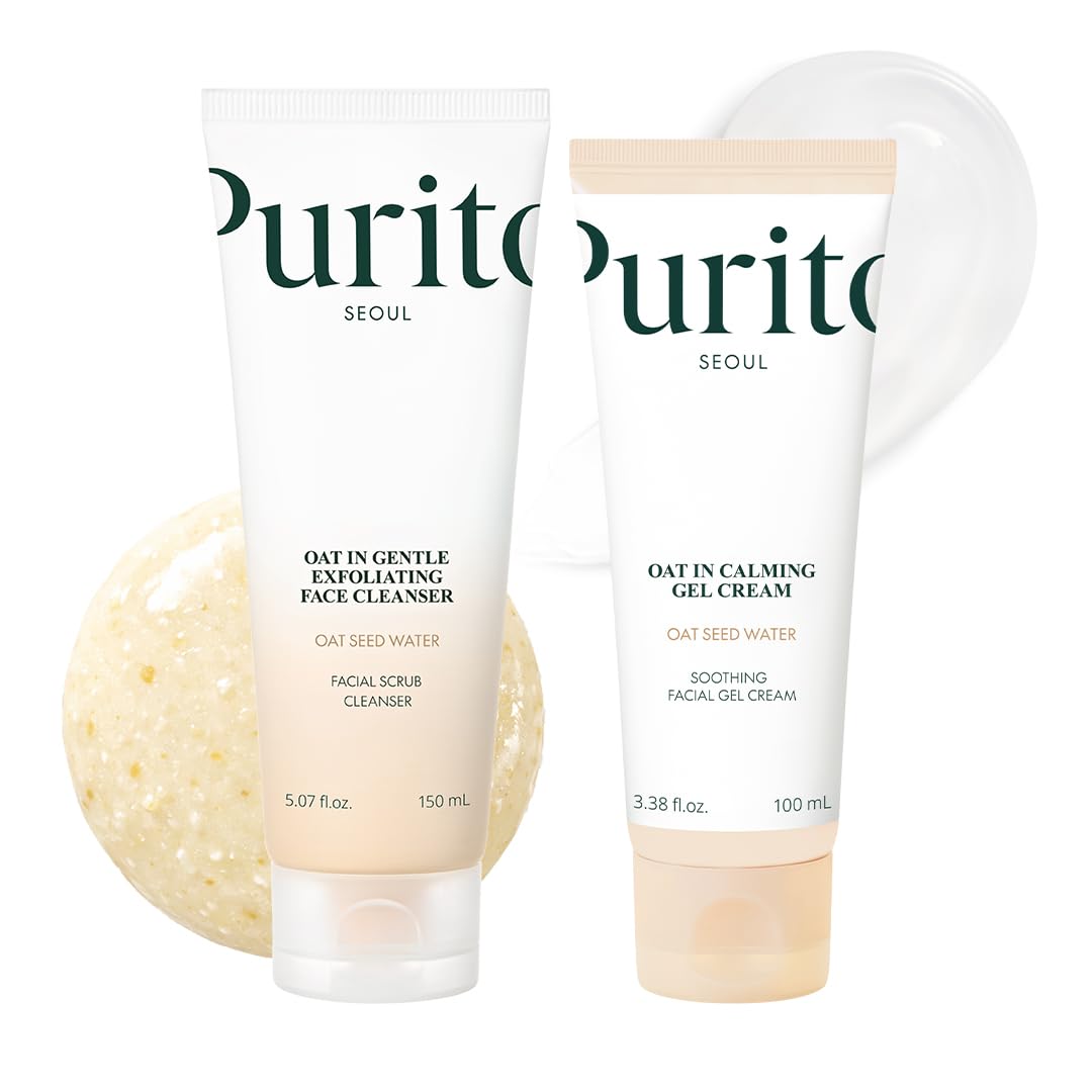 PURITO Oat Velvet Cream bottle closeup showing calm, non-greasy hydration.