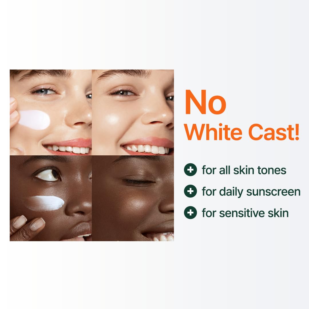 PURITO SPF 50 sunscreen shows no white cast on all skin tones