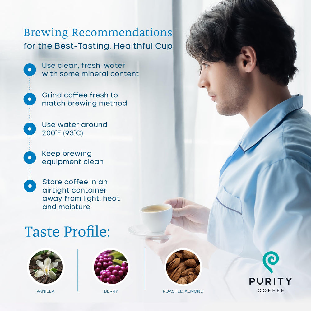 Purity Coffee Balance bag opening showing nitrogen flush for long-lasting freshness.