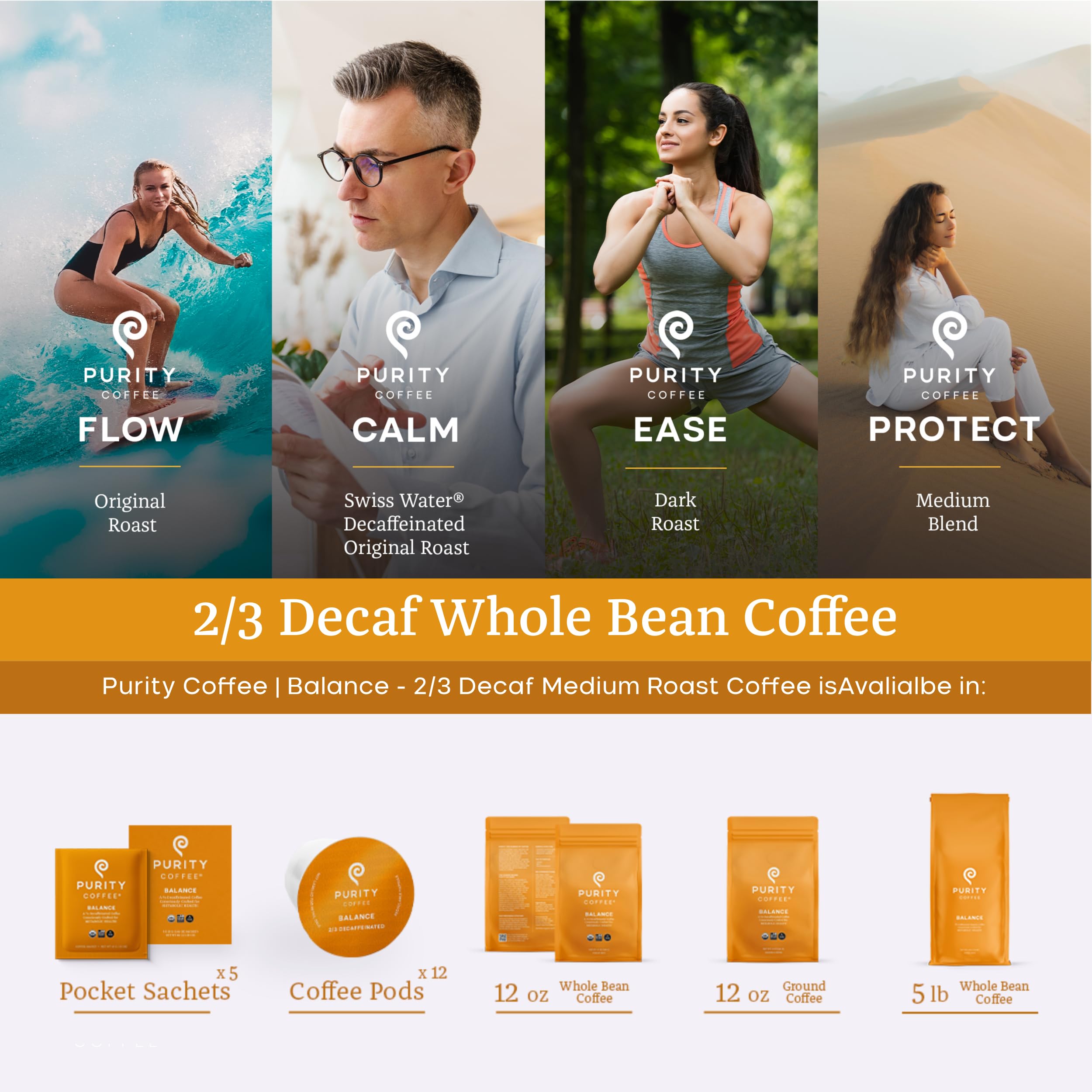 Purity Coffee Balance beans close-up suggests high antioxidant potential and clean tasting cup.