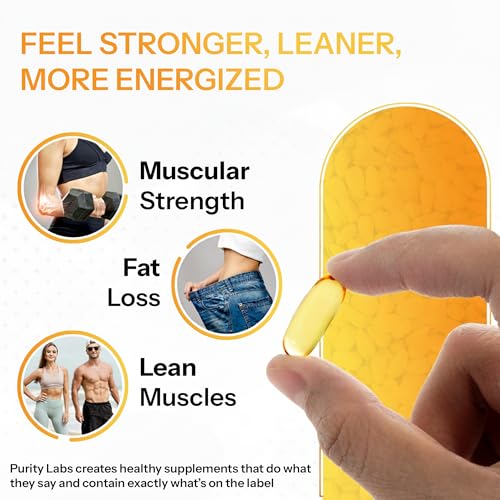 Purity Labs CLA daily-use bottle paired with glass for routine supplementation.