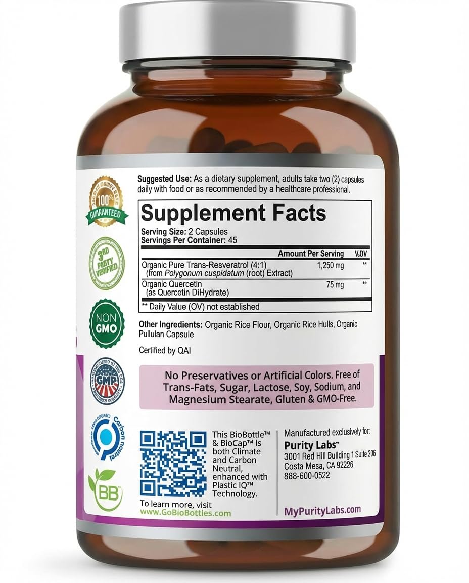 Purity Labs antioxidant capsules arranged for a simple daily routine.