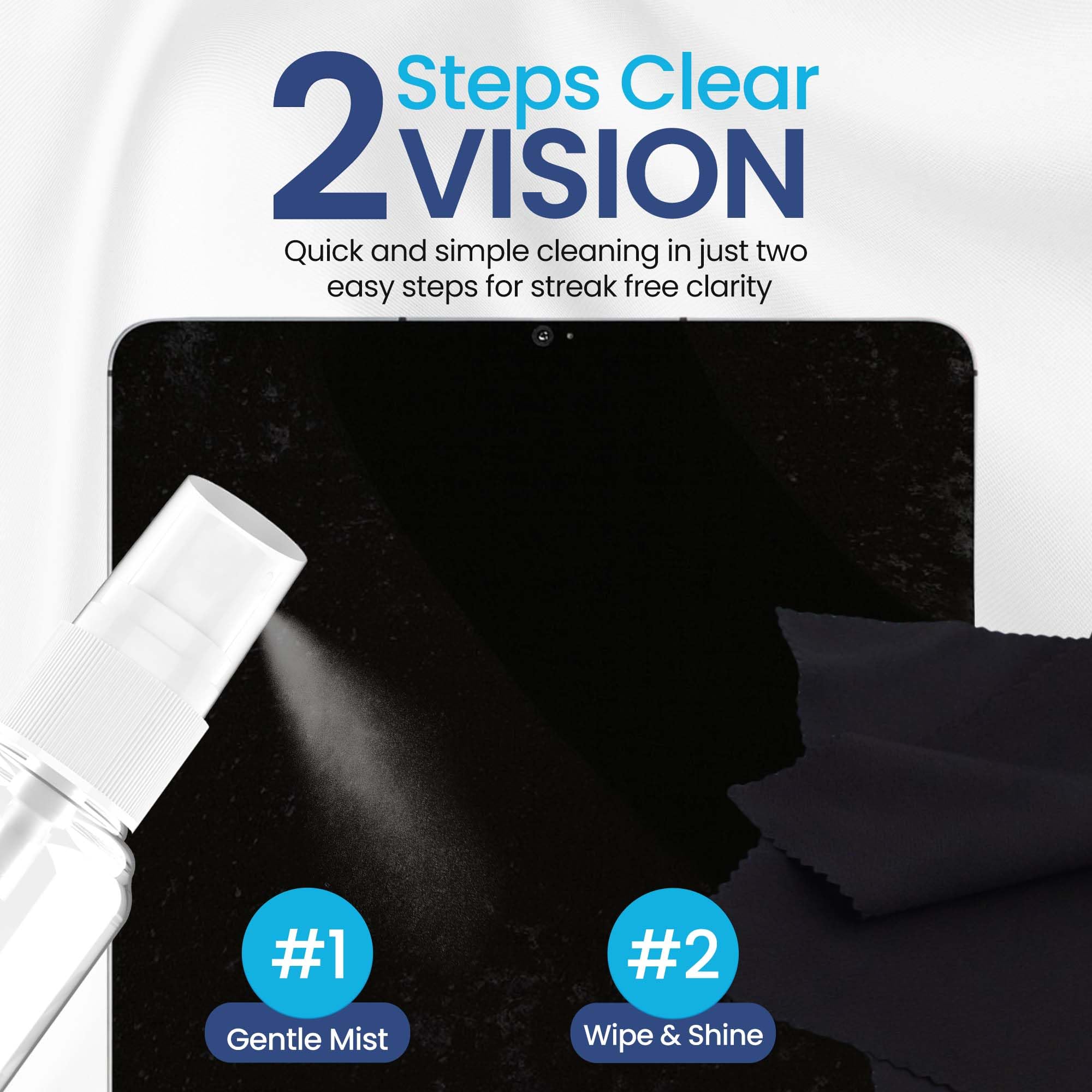 Purity Lens Cleaner 2oz bottle close-up for quick touch-ups.