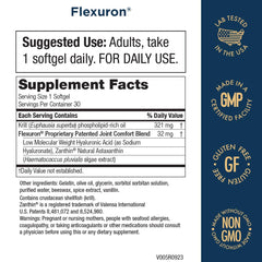 Purity Products Flexuron hyaluronic acid softgel highlighting mobility support