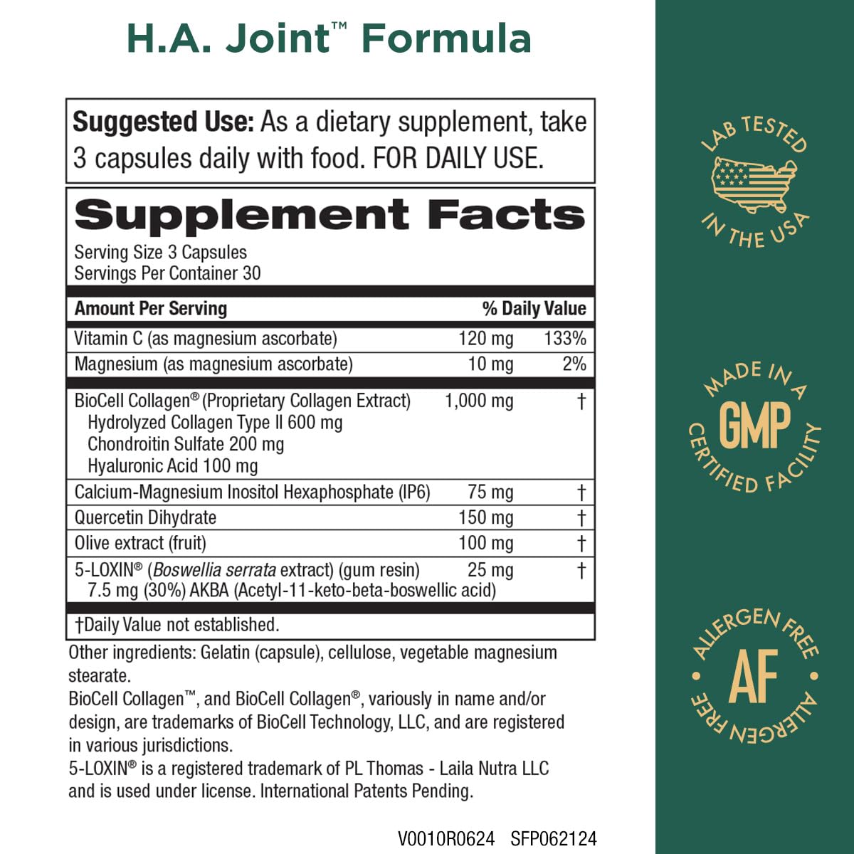 Purity Products HA Joint Formula capsules ready for daily joint care and mobility maintenance.