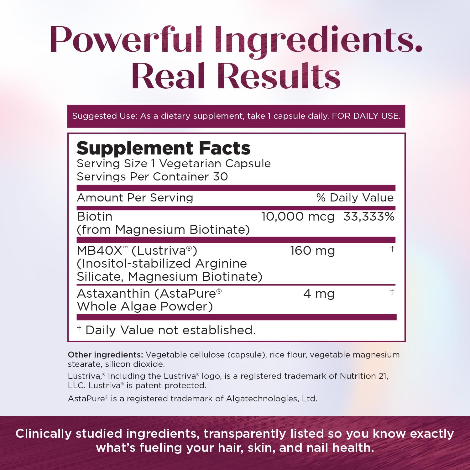 Hands pouring MyBiotin ProClinical capsules for a simple routine