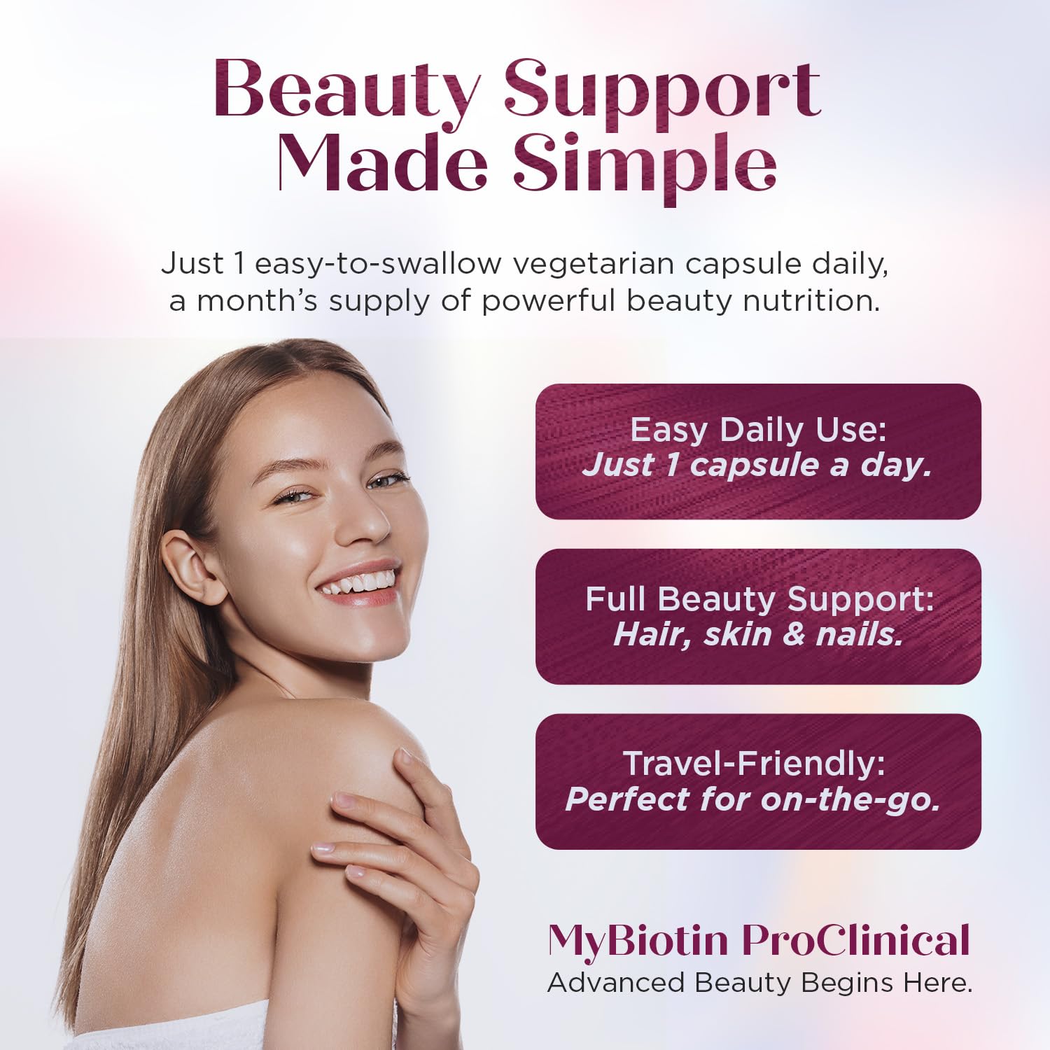 Nail close-up suggesting stronger nails with daily biotin