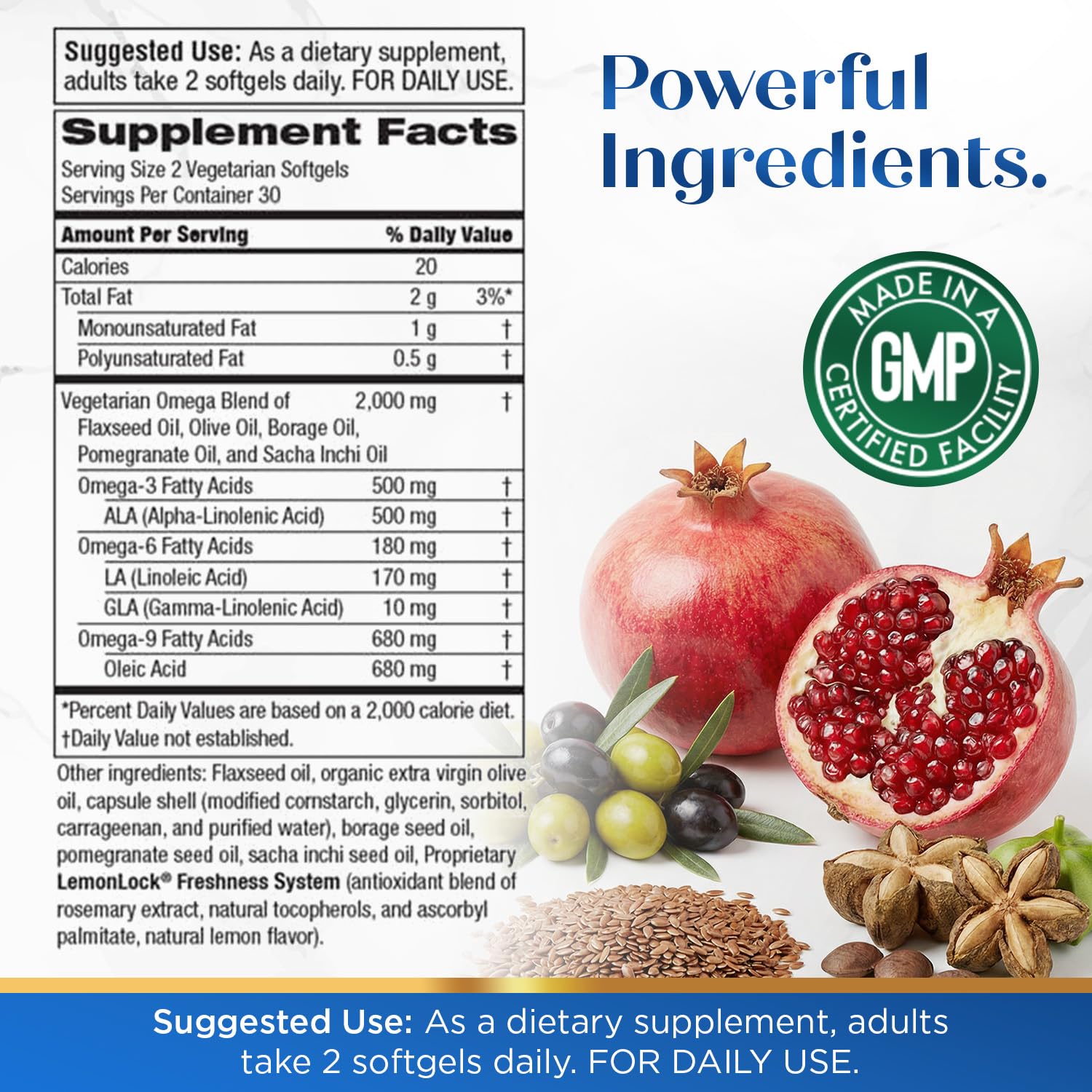 Purity Products Omega 3-6-9 flaxseed oil component for vegan fatty acid support.