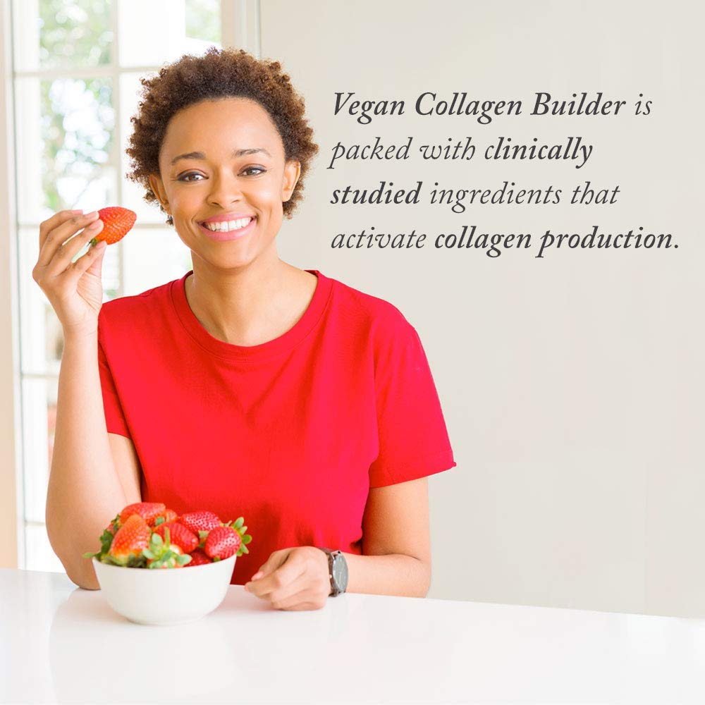 Purity Products Vegan Collagen Builder ingredients chart featuring plant-based nutrients