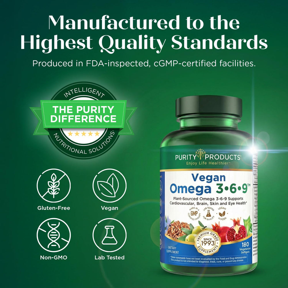 Purity Products 180 softgels for a three month supply.