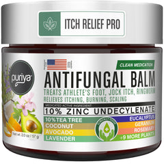 Puriya antifungal cream bottle with 10% zinc undecylenate for targeted fungal care.