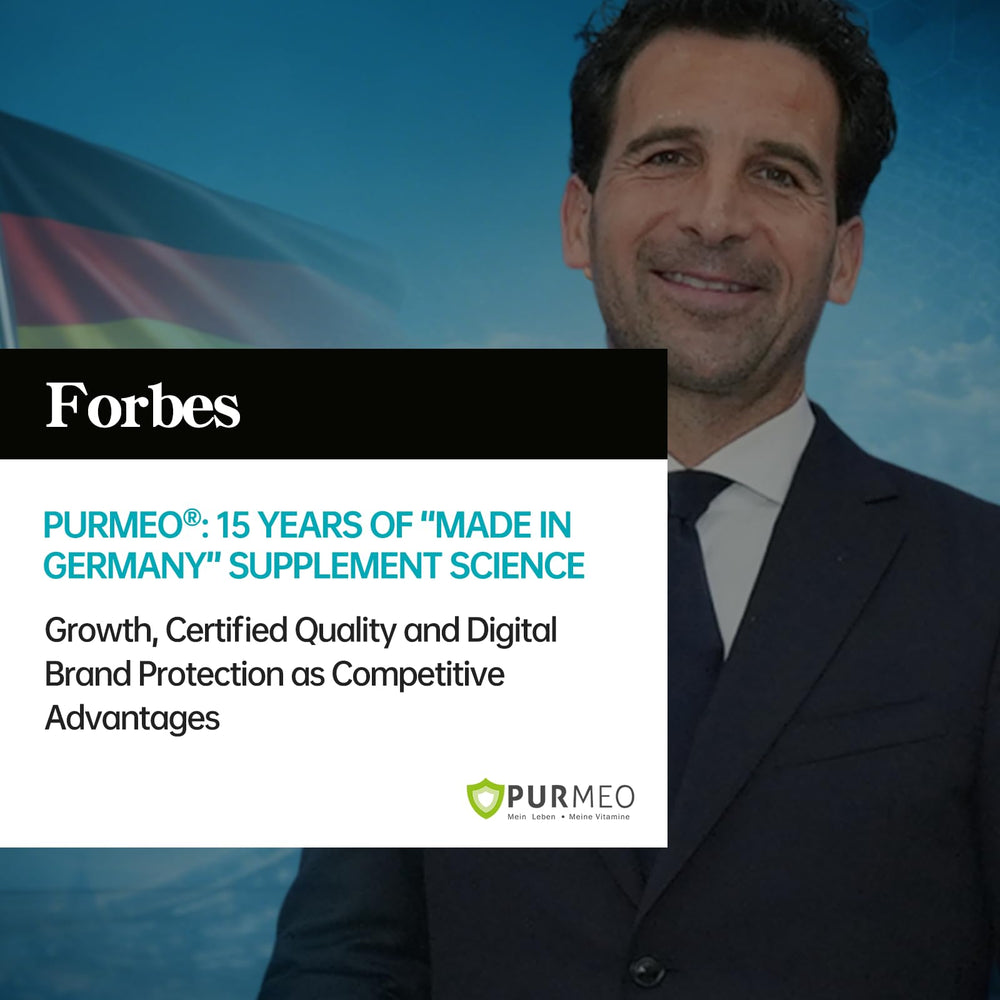 Purmeo vegan gluten-free label on packaging signals dietary compatibility.