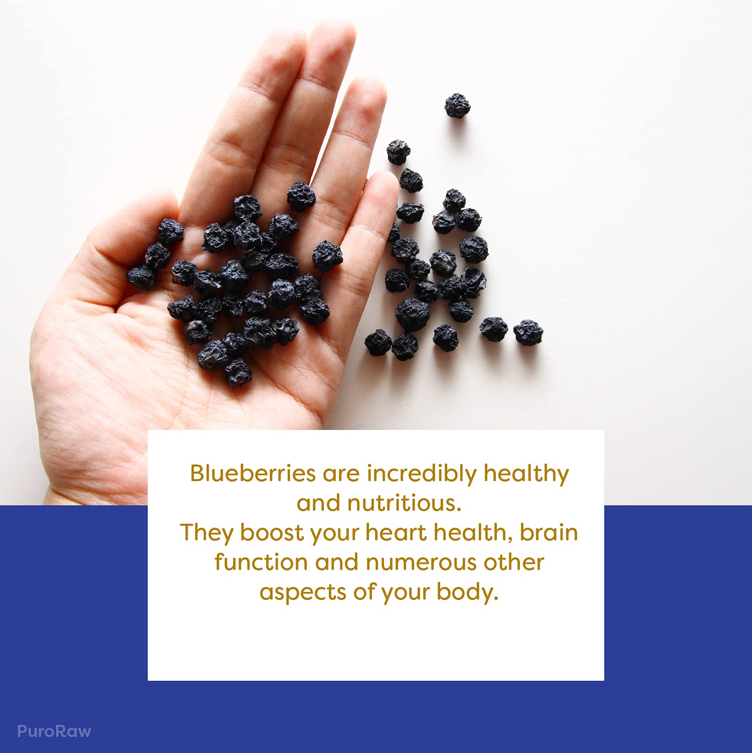 PuroRaw dried blueberries cake ingredient add moisture and flavor.