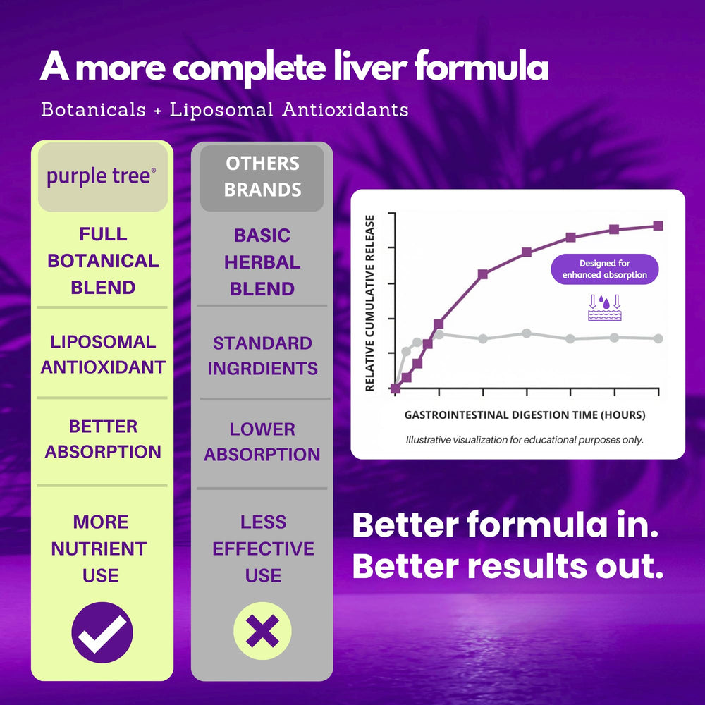 Purple Tree Happy Liver Daily milk thistle ingredient—traditional botanicals for liver-friendly balance.
