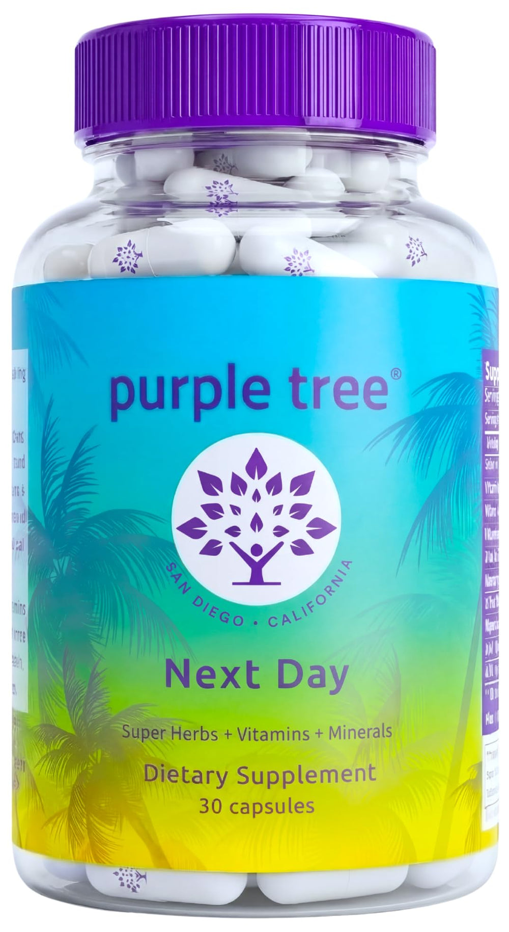Purple Tree Next Day bottle supports morning hydration after a night out