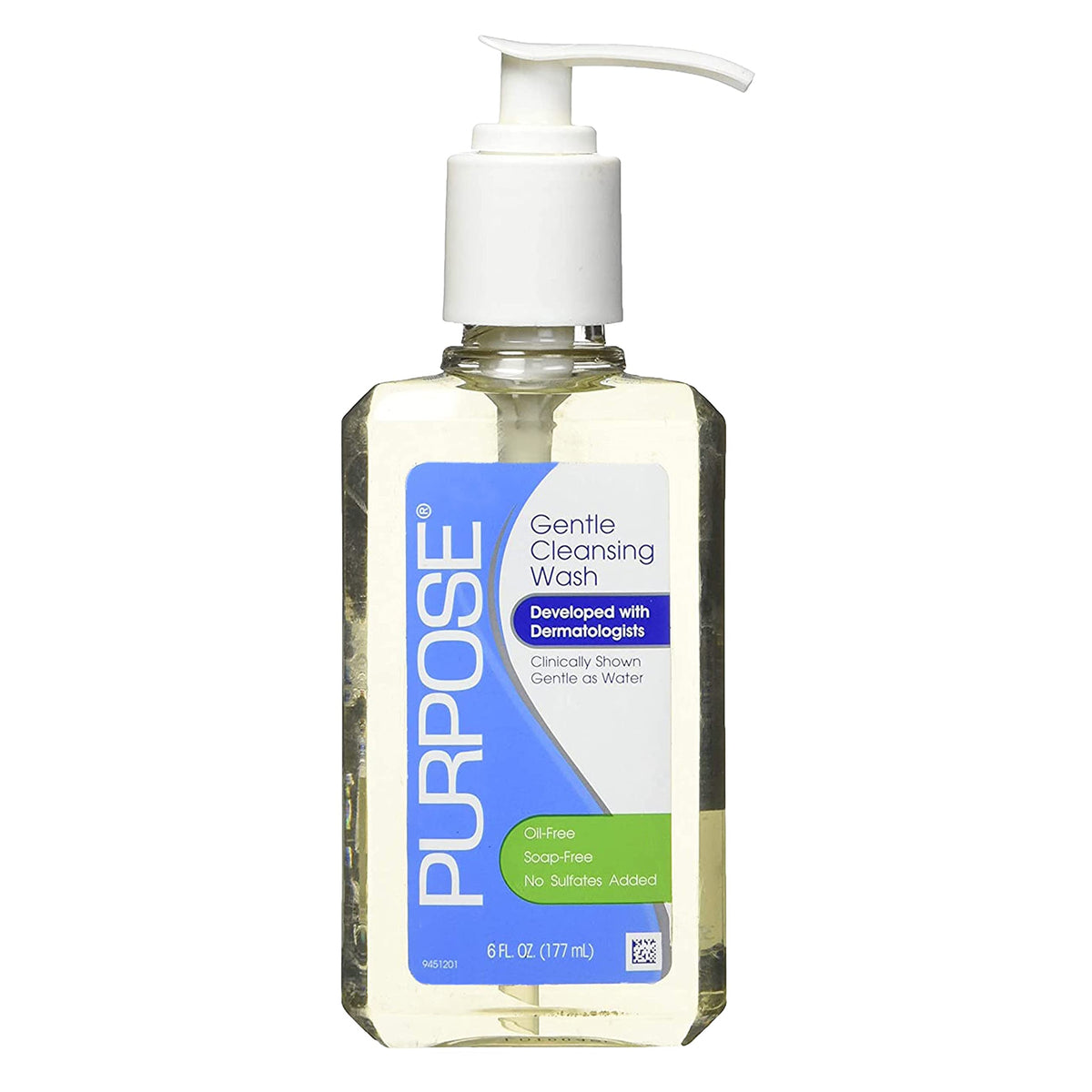 Purpose Gentle Cleansing Wash bottle—gentle cleansing for all skin types.