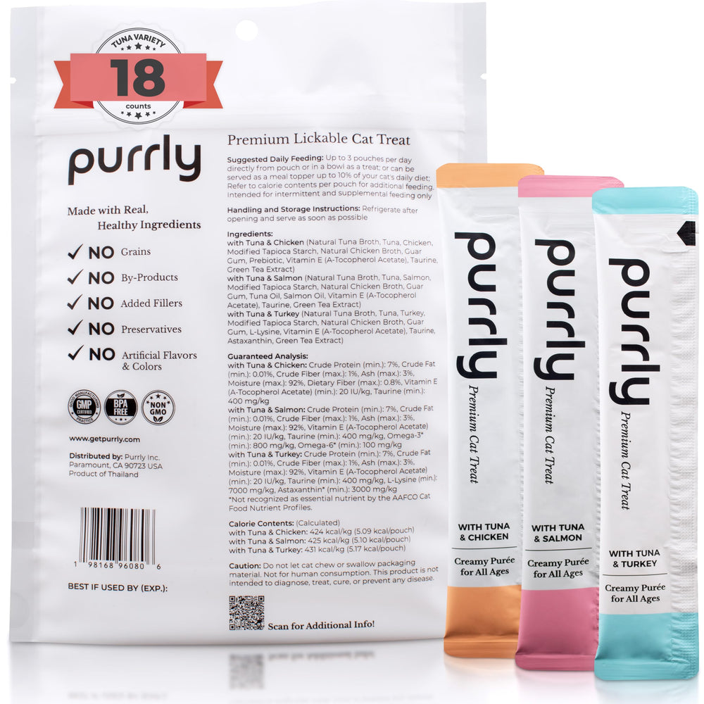 Purrly grain-free ingredients close-up highlights clean formula