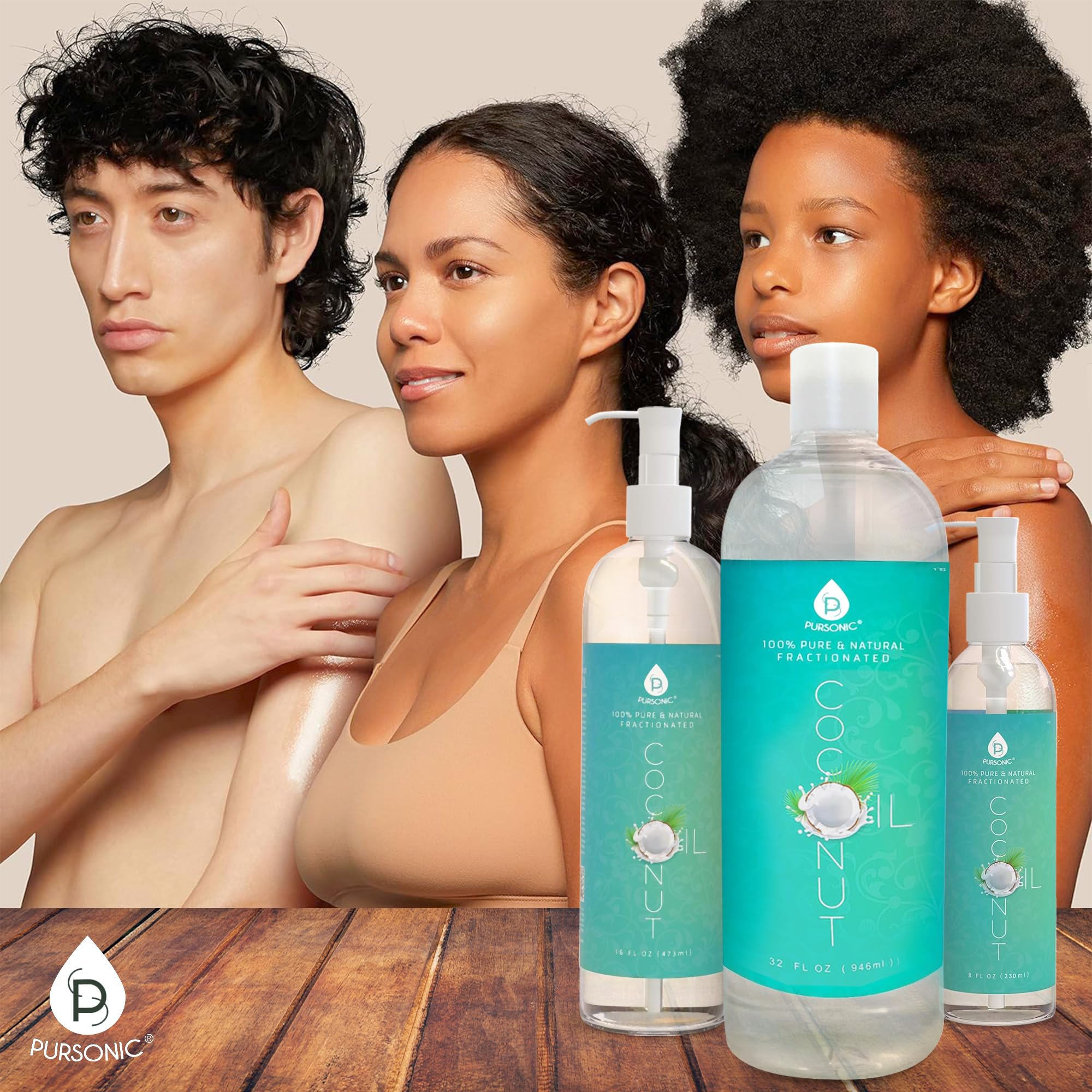 Pursonic body moisturizer providing lightweight hydration and softness.
