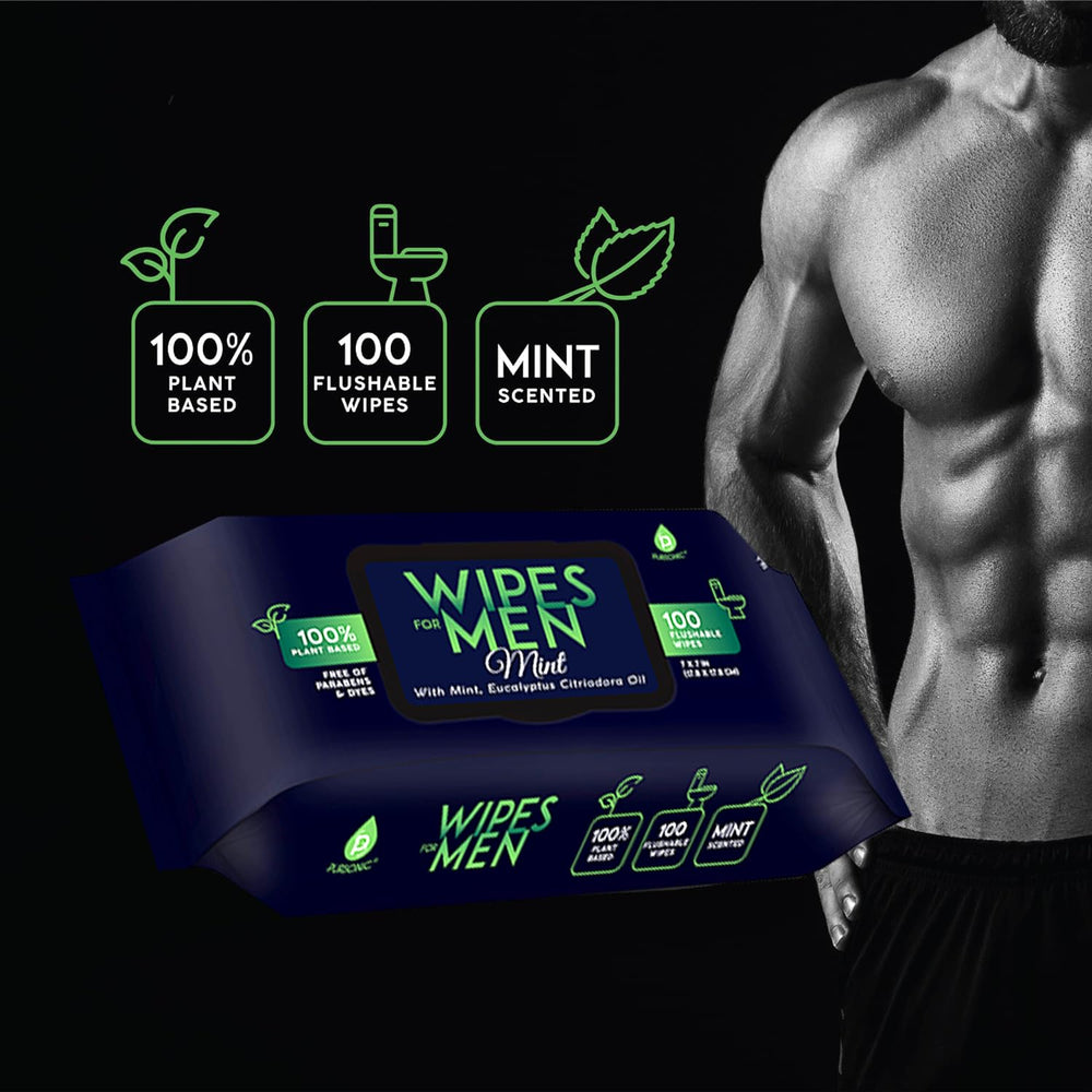 Pursonic Soft Mint Wipes pack back — informed with aloe vera and vitamin E
