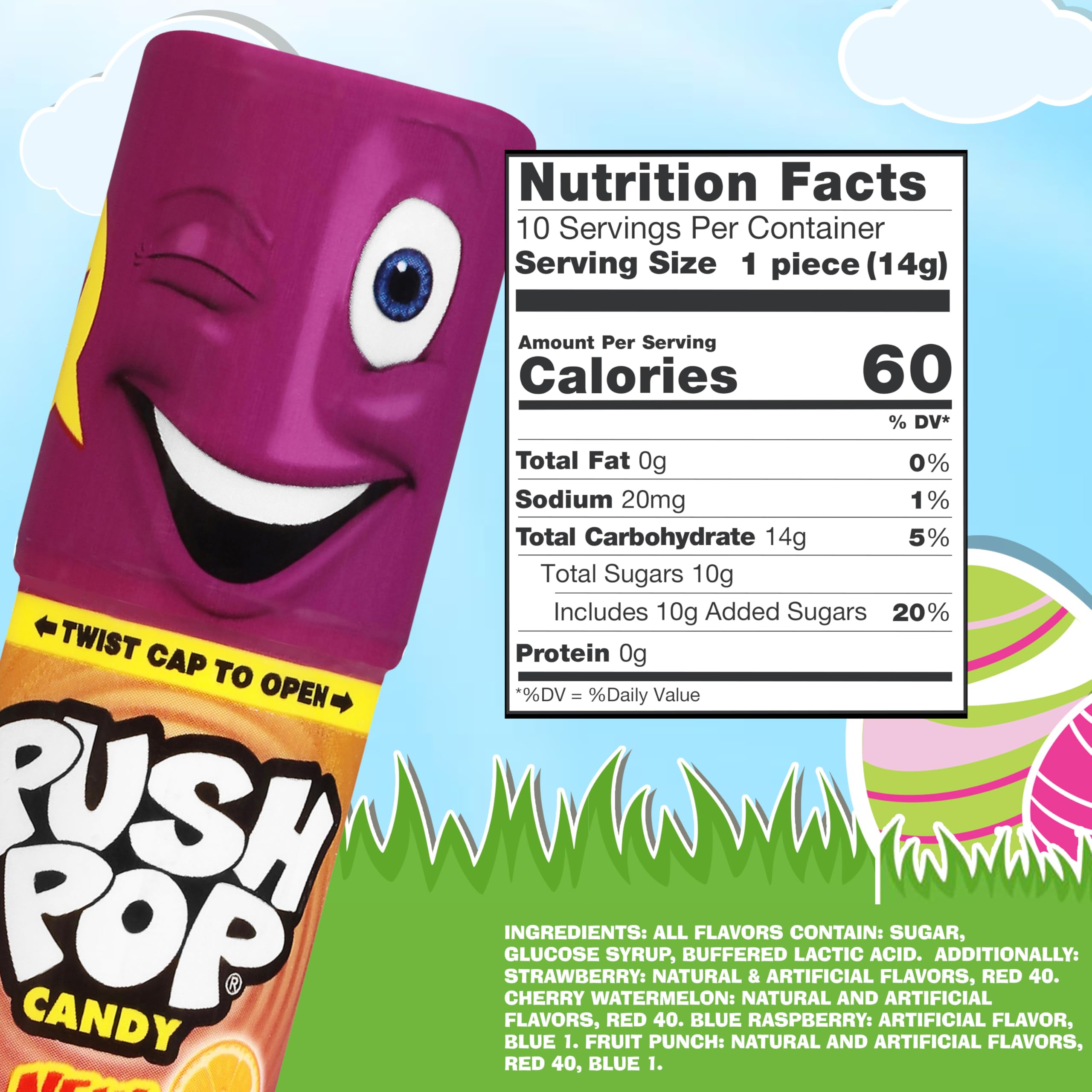 Push Pop 10-count party pack ready for sharing at celebrations.