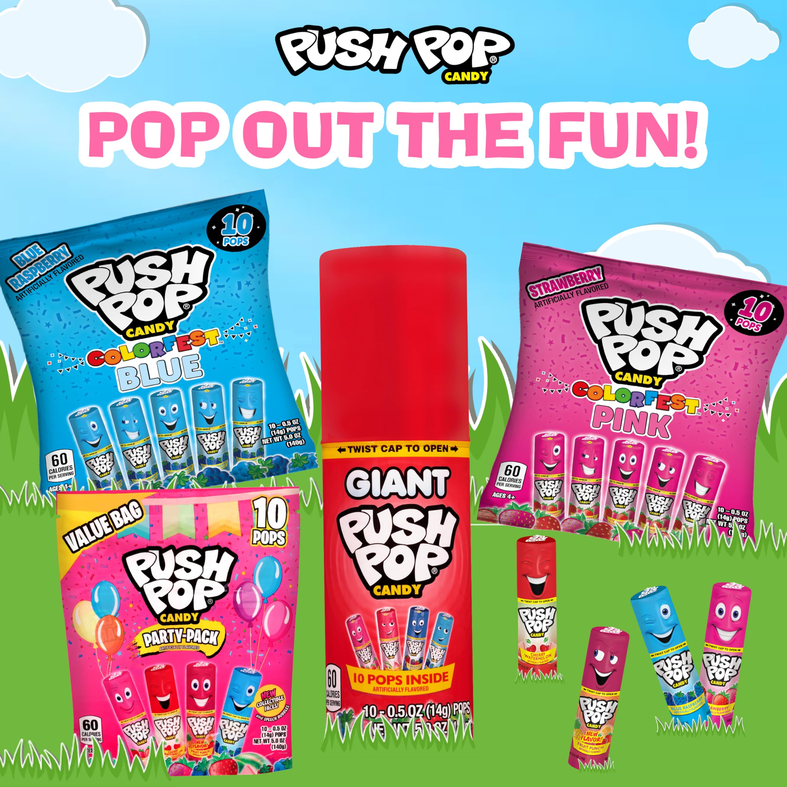 Push Pop gifts for kids perfect as party favors and egg fillers.