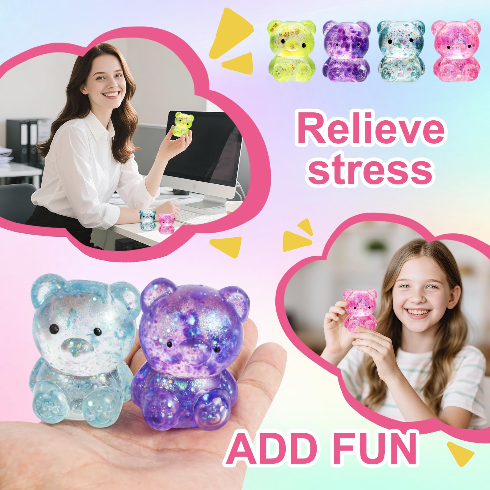 Pusotal bear squishy toy fidget fun for classroom or office