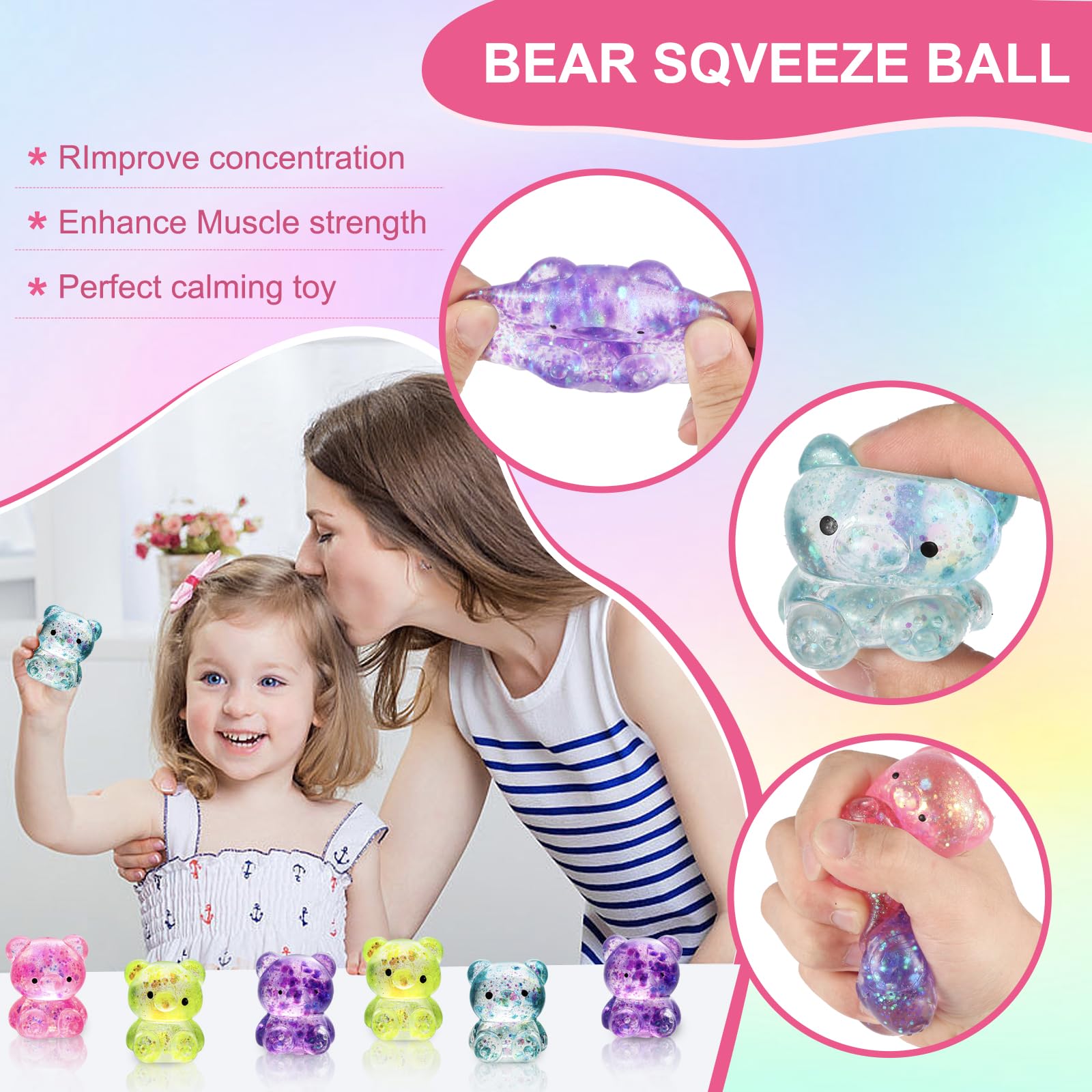 Pusotal bear squishy toy in-hand size fits pockets for on-the-go relief