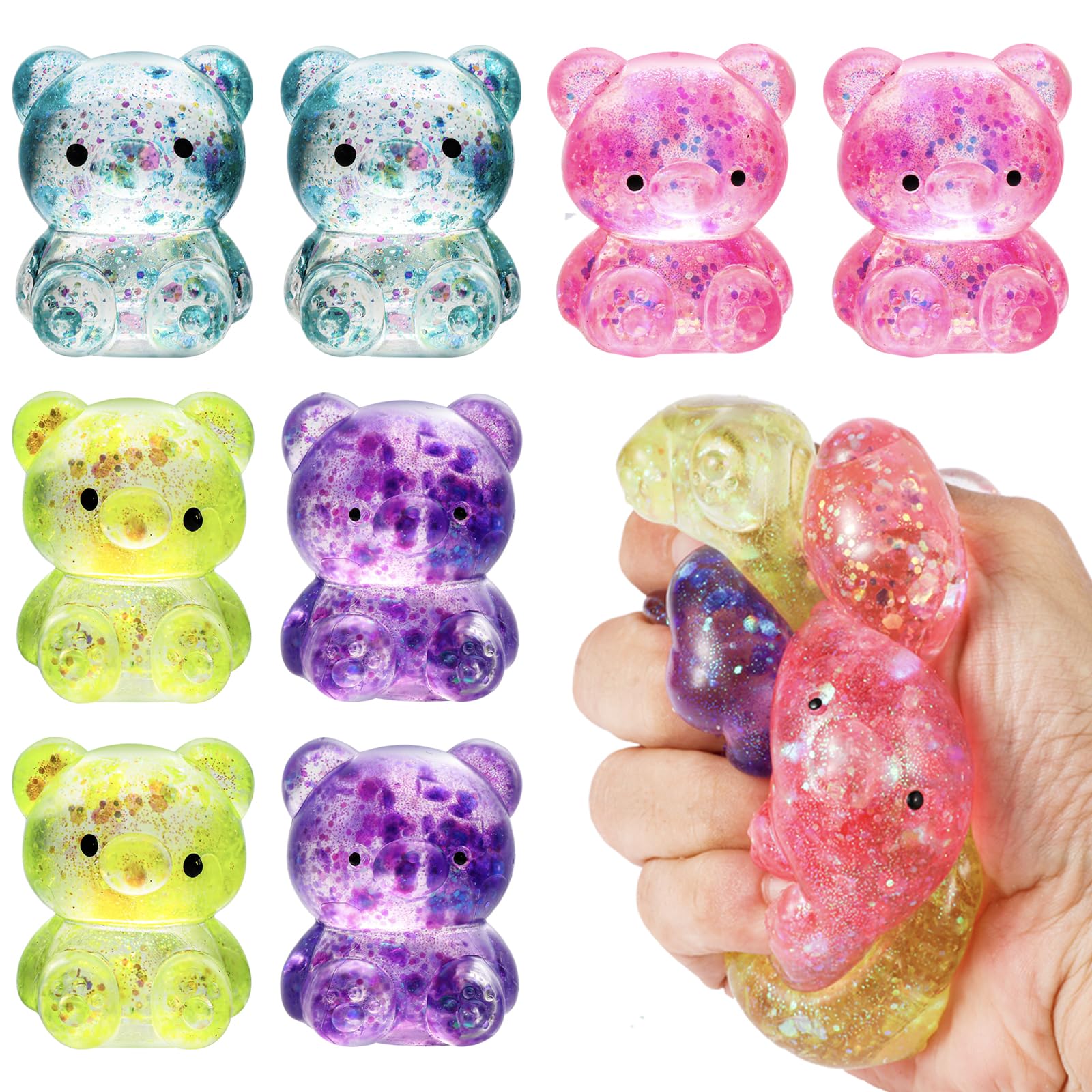 Pusotal bear squishy toy multi-color set provides tactile fun for concentration
