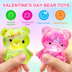 Pusotal bear squishy toy packaging showcases four colors for gifting