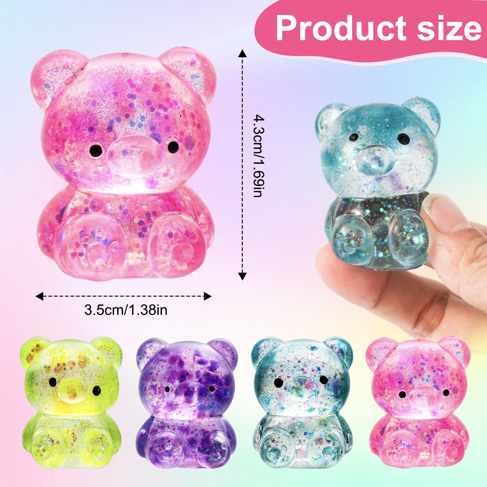 Pusotal bear squishy toy soft TPR texture enhances sensory calm