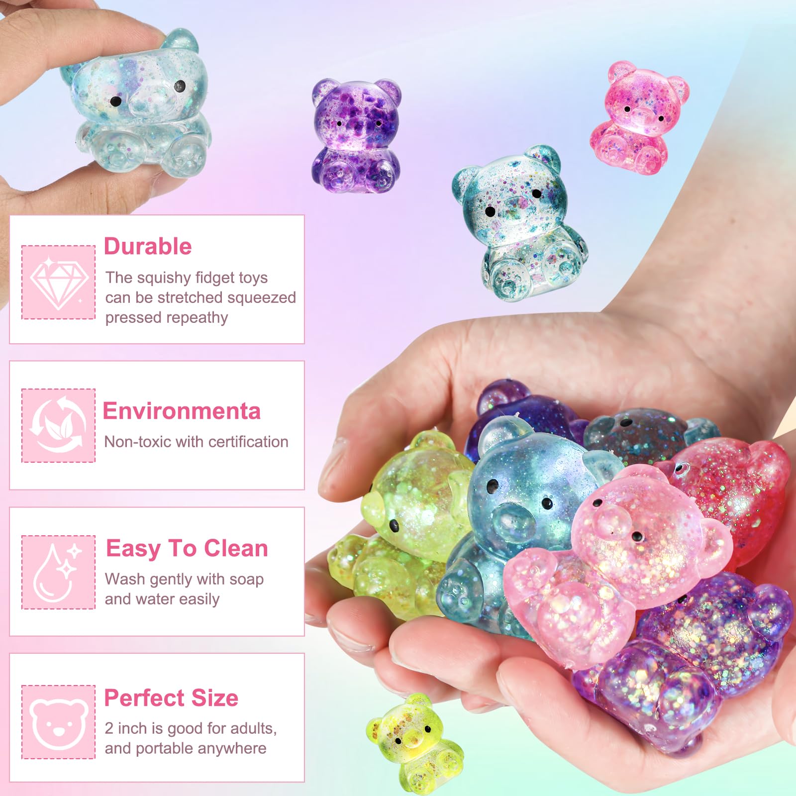 Pusotal bear squishy toy stress relief use supports quick focus