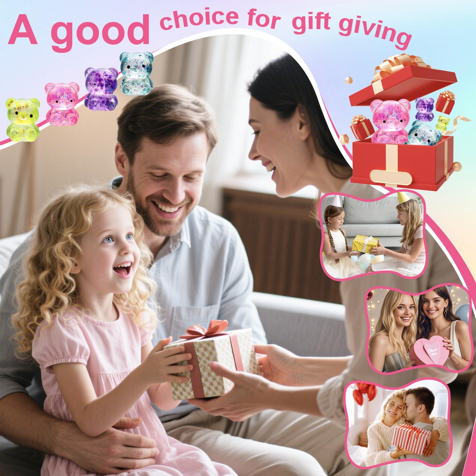 Pusotal party favors bear squishy toy adds playful decor