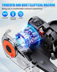 Putnen elliptical operates in silent mode, ideal for quiet home or office use