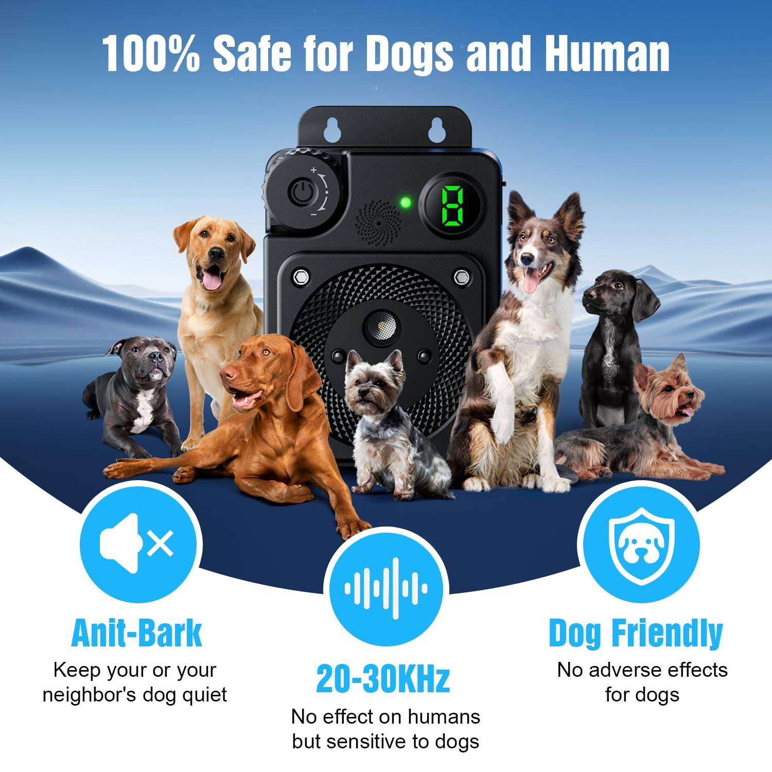 PUXUROX rechargeable bark deterrent with USB-C charging convenience.