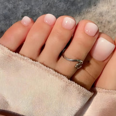 Puyokinm nude ombre press-on toenails for a natural daily look