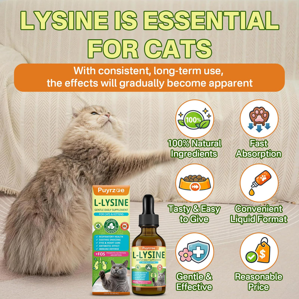 Puyrzoe Lysine Drops bottle with clear label.