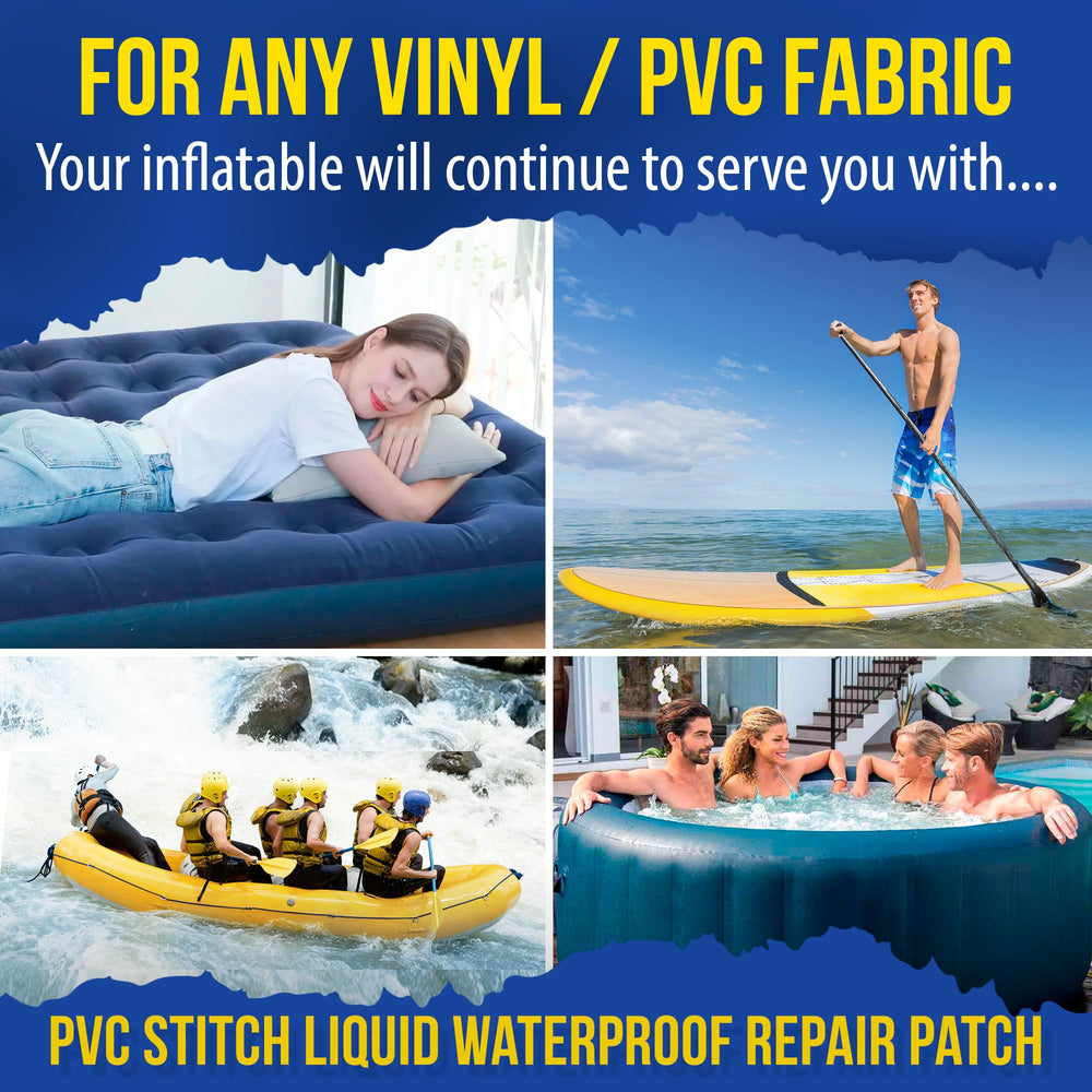 Clear PVC Stitch patch on pool liner for water resistance