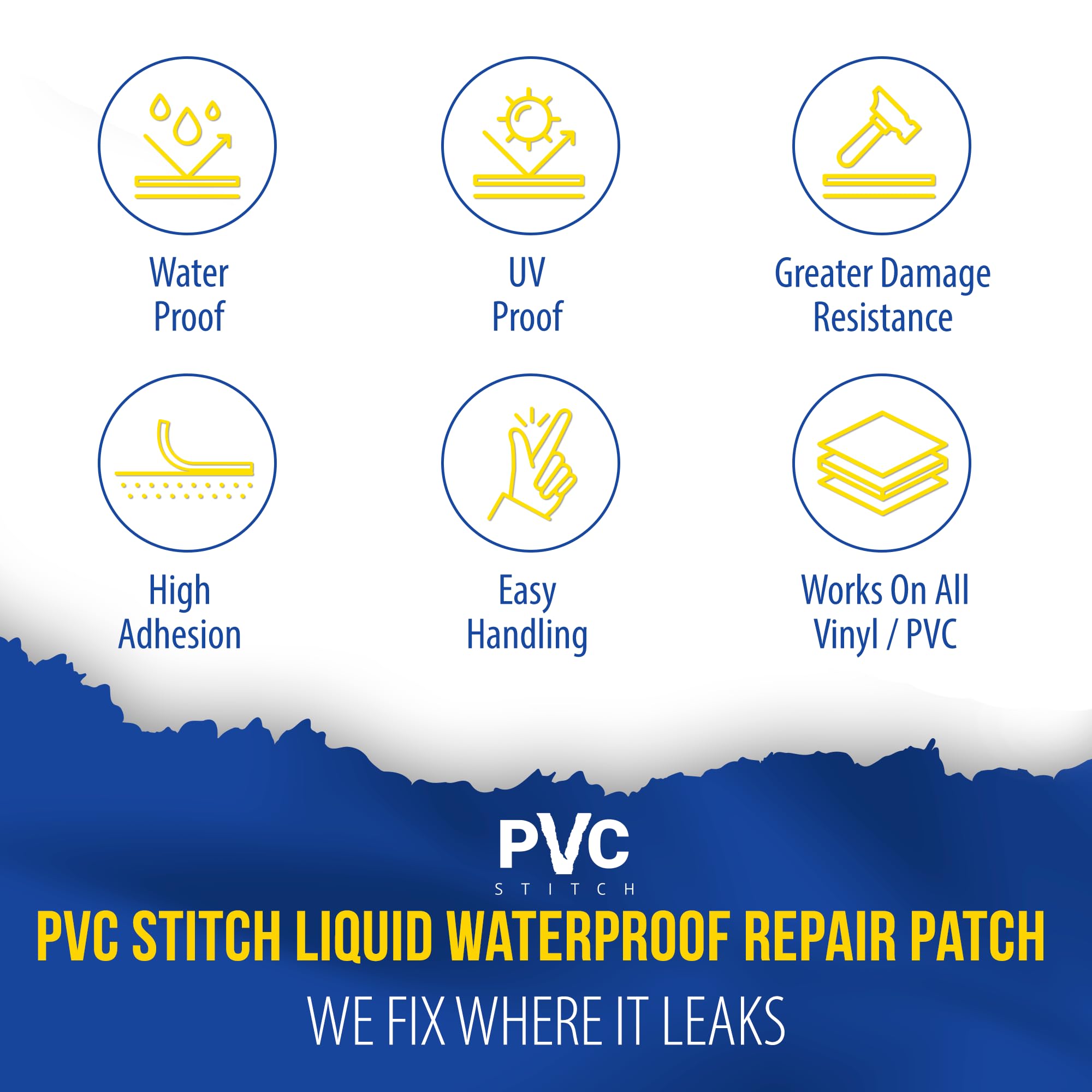 Waterproof, UV-resistant sealant in action with PVC Stitch