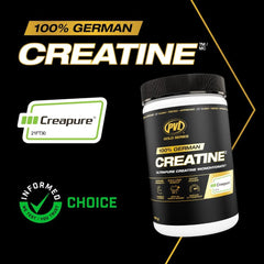 PVL Creapure creatine scoop demonstrates easy serving for gym sessions.