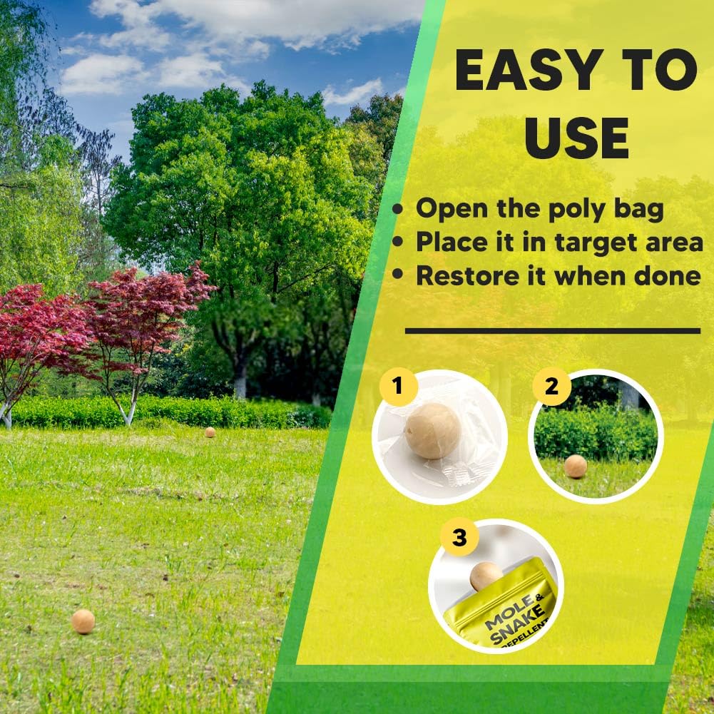 PVTYSZES garden bed repellent balls deter moles and snakes.